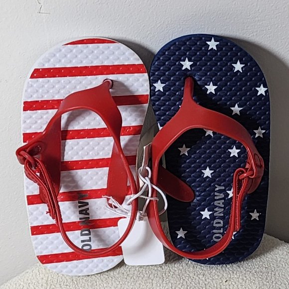 Old Navy American flag sandals size 12- 18 months New With Tags - Picture 4 of 6
